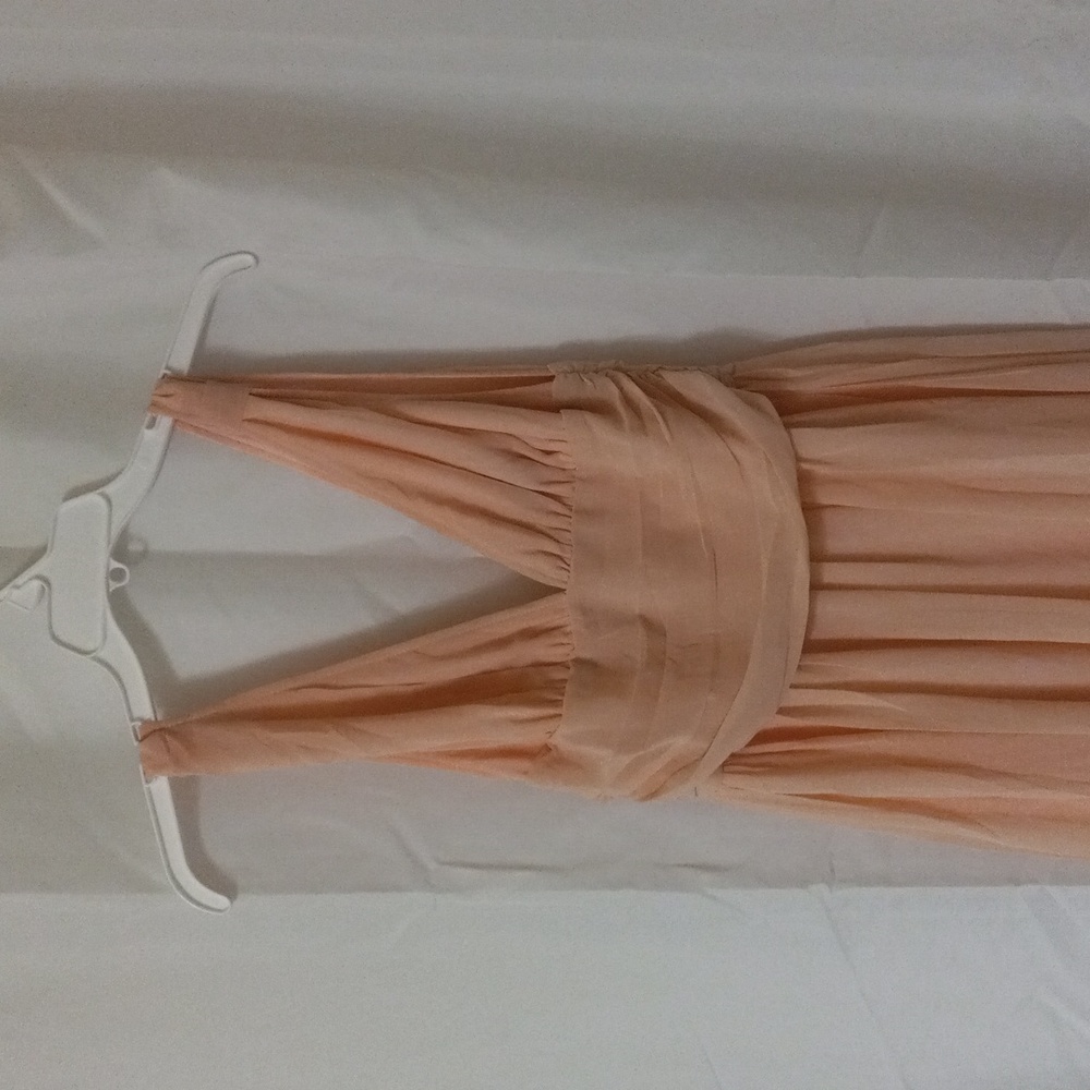 Ever Pretty Prom Wedding Dress/Gown Peach Sz 8 V-Front Back Zip Lined Polyester